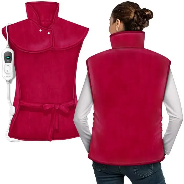sinnlein Coussin Chauffant Electrique Bordeaux pour le Dos Nuque Épaules Chauffage du Dos avec Arrêt Automatique