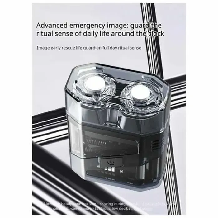 SJ-603 Rasoir Électrique Portable et Flottant à Double Tête Magnétique Transparent et Lavable pour Homme