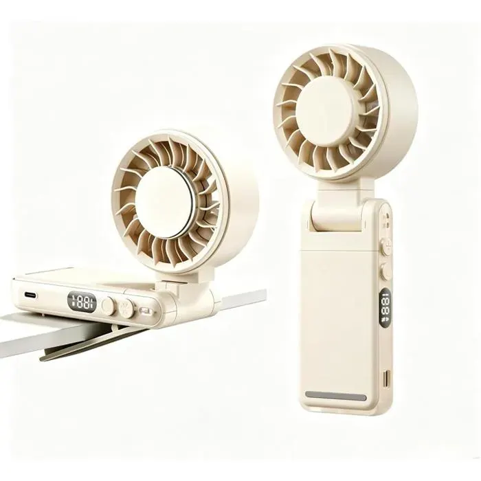 SLuB Ventilateur Fraîcheur Portable Plaque Peltier 5 Vitesses Batterie 6000mAh 5-en-1 Anti-Coup de Chaleur(Kaki)