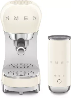 Smeg - Machine À Expresso (Ecf00) + Mousseur À Lait (Mff02) Crème