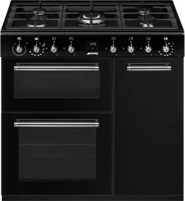 Smeg - Piano De Cuisson Gaz Cx93gmbl — coloris Noir