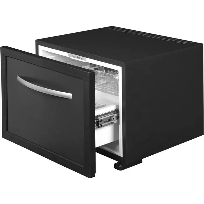 SMETA Frigo à Tiroir 45L-12V/220V Frigo Camping Car-avec LED et Contrôle Mécanique-Silencieux-pour Camping/Bureau/Maison
