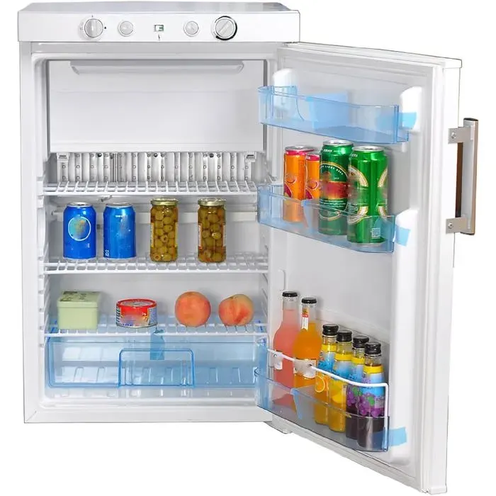 SMETA Frigo Camping Gaz 100L-Trimixte 12V 220V Gaz-Congélateur Silencieux Réfrigérateur Combiné