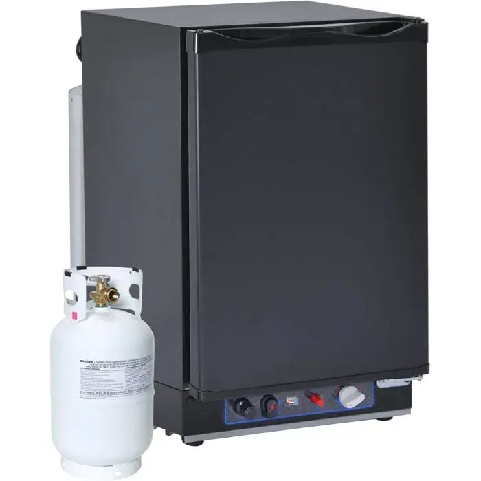 SMETA Frigo Gaz 12V 220V 40L-Frigo Trimixte Trivalente avec Porte Réversible-Réfrigérateur pour Camping-Car-Caravane Voiture