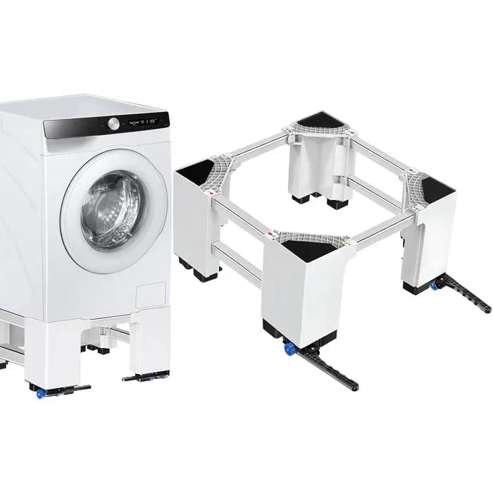 Socle lave-linge réglable - Unbrand - Hauteur 28 cm - Roulettes pivotantes - Capacité 400 kg - Largeur réglable 42-69 cm