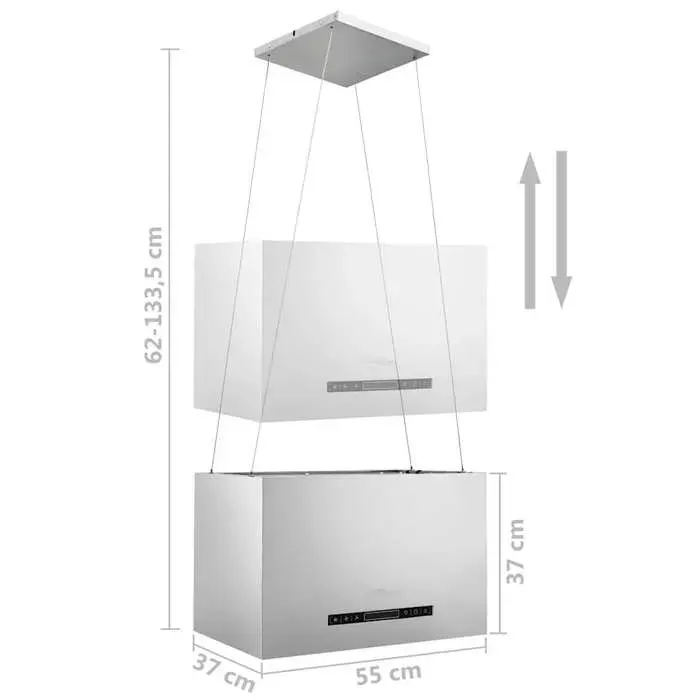 Solde 2026Hotte aspirante élégant Argent - Hotte suspendue à capteur tactile LCD 55cm Acier inoxydable 13.26 Kg 94020301