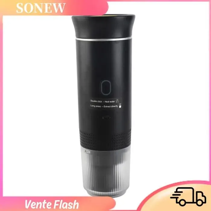 Sonew petite cafetière Machine à café portable pour voiture maison voyage cafetière électrique electromenager cafetiere Noir