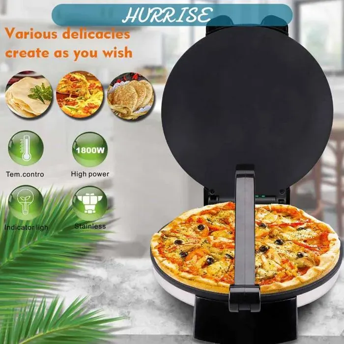 Sonew Presse à tortillas Machine à tortilla électrique antiadhésive en acier inoxydable electromenager gaufrier Prise UE noire