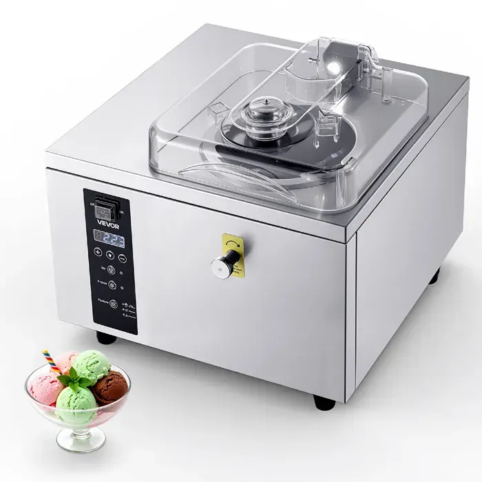 Sorbetière 500 W-VEVOR-Turbine à Glace Dure Rendement 5 L/h pour Sorbet Gelato Snack-bars Restaurants Machine à Glace Italienne
