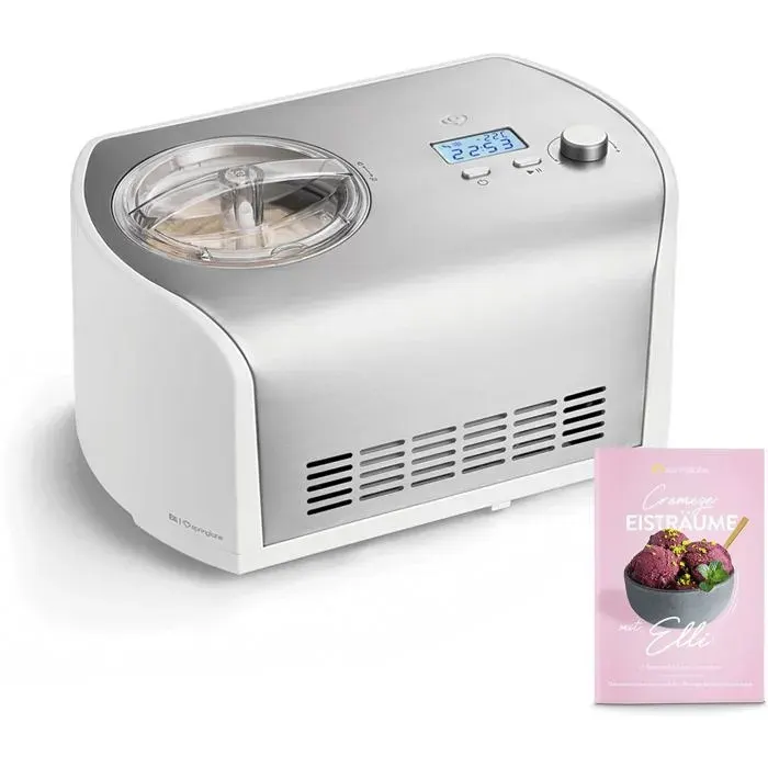 Sorbetière compacte - Springlane Kitchen - Compresseur auto-refroidissant - Capacité 12 L - Acier inoxydable