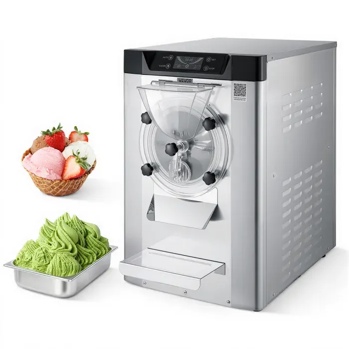 Sorbetière de Comptoir-VEVOR-Turbine à Glace Dure 2000 W Haut Rendement 12-20 L/h pour Sorbet Gelato Snack-bars Restaurants