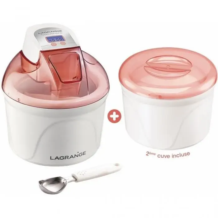 Sorbetiere Lagrange Double Cuve (2 x 1.5L) Rose Orange — vue 3