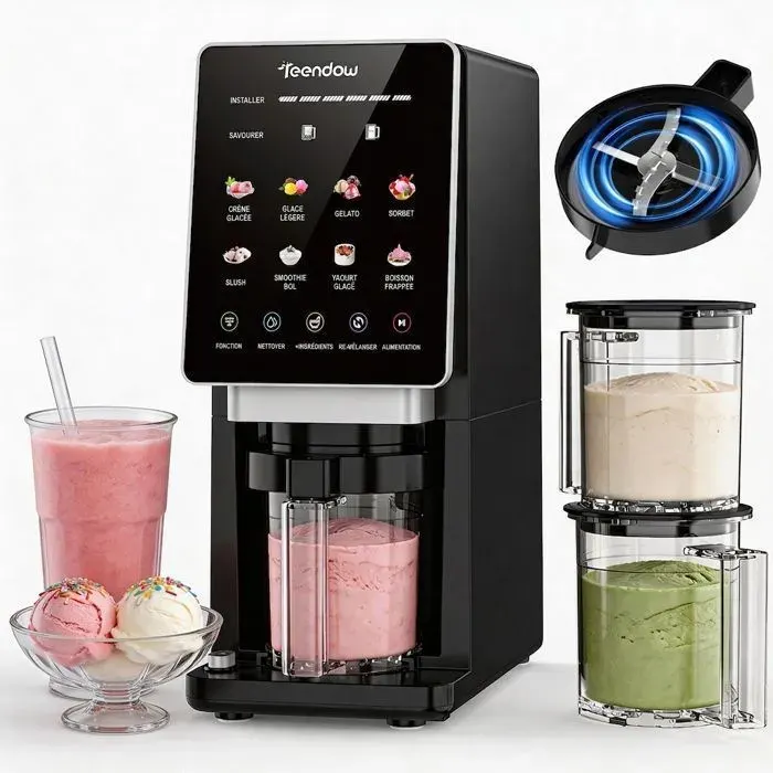 Sorbetière - TEENDOW - KF-2501G1 - 8 programmes - 650 ml - Ultra-silencieuse ≤45 dB
