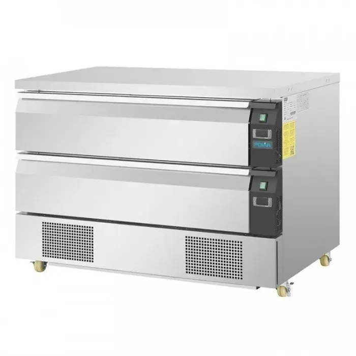 Soubassement inox positif négatif 2 tiroirs compatible GN 1/1 GN 1/2 500 W 220 V - MONO