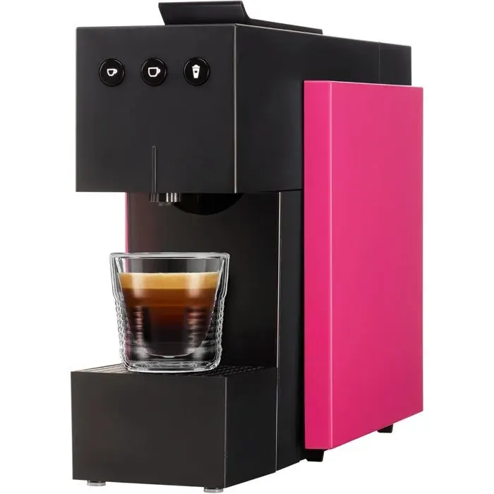 Square Machine À Pour Café Thé Et Ca Cafetière Compacte Chauffage Rapide Réservoir DEau De 08 L 19 Bar Rose