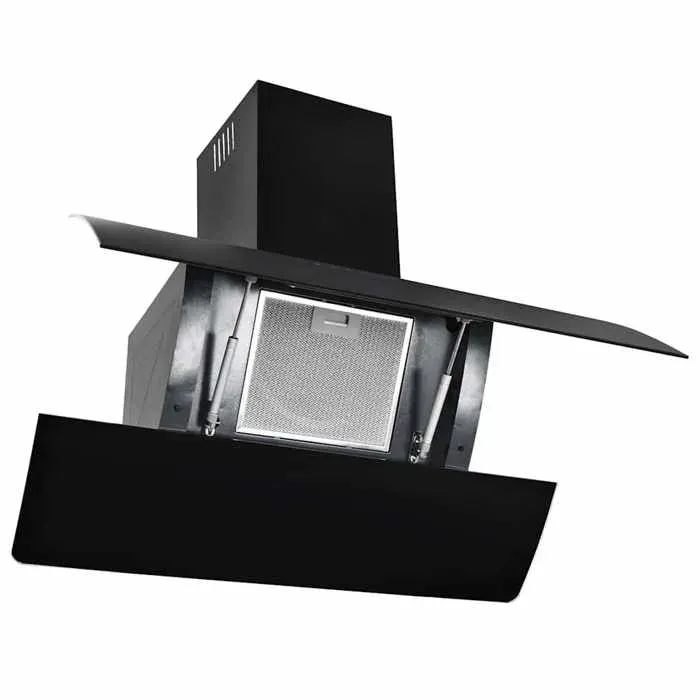 Stable&Durable - Noir - Hotte murale acier inoxydable 756 m³/h 90 cm Noir - Hotte Aspirante HS200422335