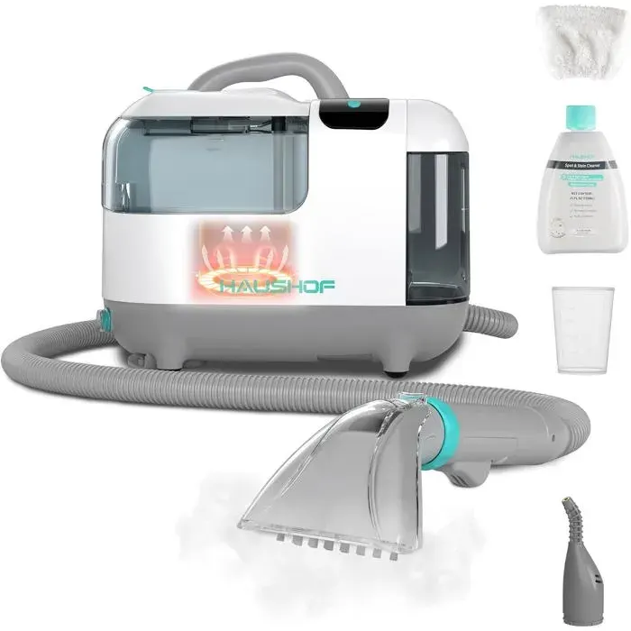 StainZapper Nettoyeur de Tapis 1200W Aspirateur Vapeur de 3 Modes Réservoirs 18 L+13 L 75dB Nettoyant 750 ml Nettoyeur Profond