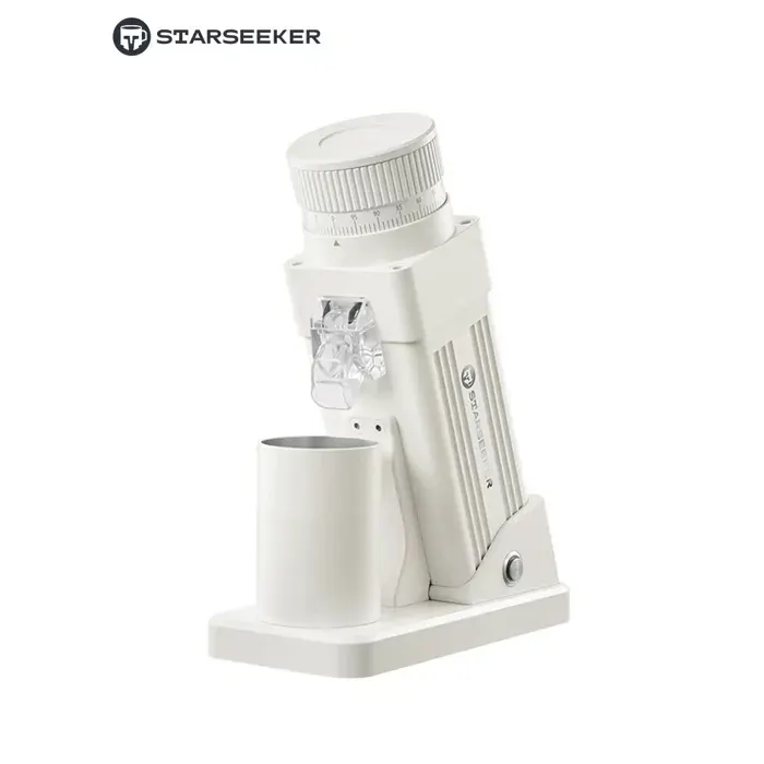 STARSEEKER E55Pro Moulin à Café Électrique Meules Coniques en Titane 55mm Réglage Infiniment Variable Blanc