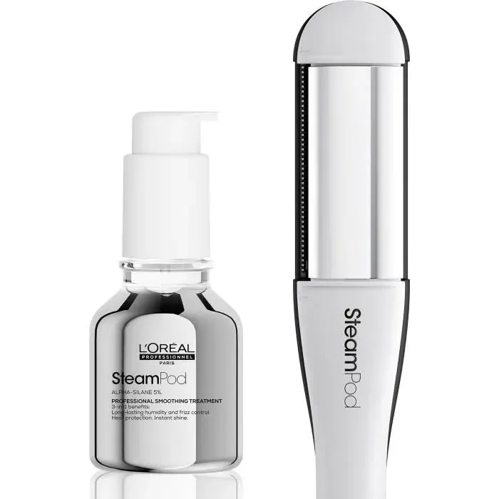 SteamPod 4 - Lisseur boucleur vapeur professionnel - LOREAL PROFESSIONNEL - 3 Températures - Outil + Soin Lissant Concentré