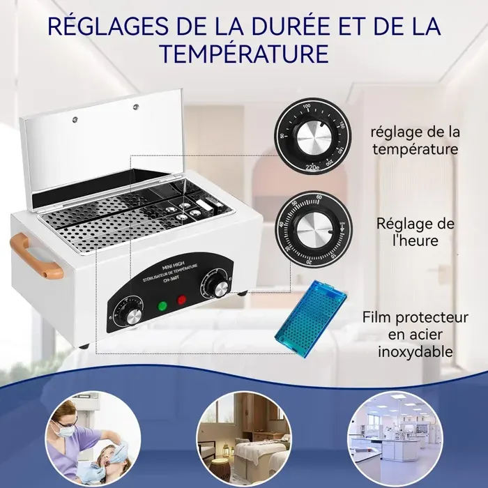 Stérilisateur à air chaud 36x20x18cm 220 degrés maximum stérilisateur sterilisateur électrique - TepidBee - coffret désinfection b