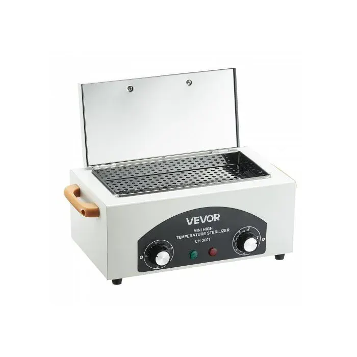 Stérilisateur Air Chaud 2 L 300 W Désinfection Haute Température Réglable pour Onglerie Labo Maison