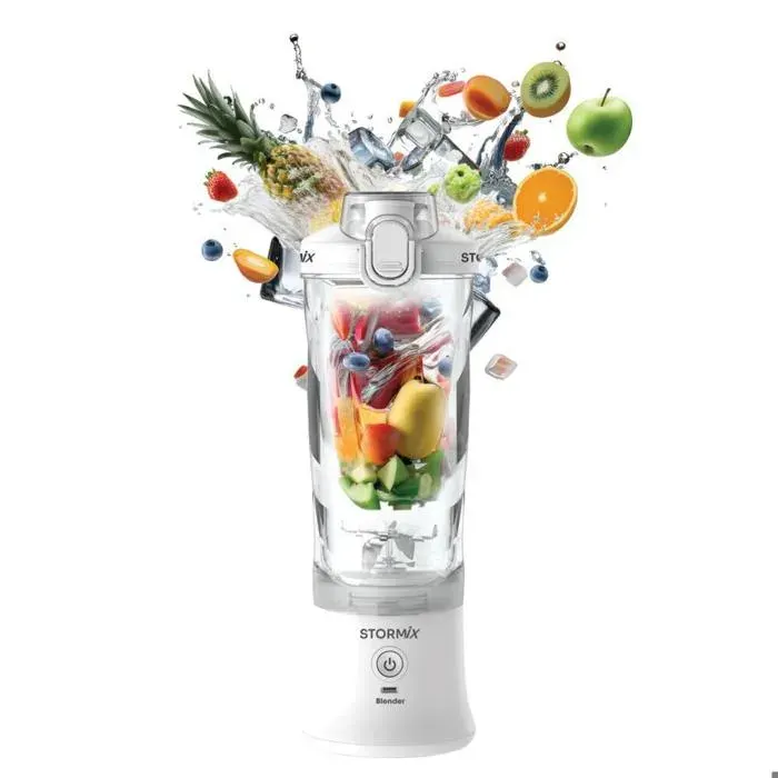 Stormix Blender - Blendeur électrique compact et sans fil à emporter partout - Blanc