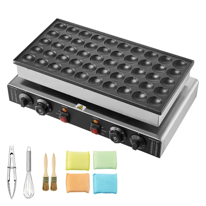 SucceBuy Appareil à Poffertjes Professionnel Cuiseur à Mini Pancakes 50 pièces Acier Inoxydable 1700W