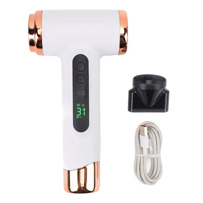 SURENHAP sèche-cheveux portable Sèche-cheveux sans fil 15000mAh sèche-cheveux rechargeable USB informatique peripherique Rose Blanc