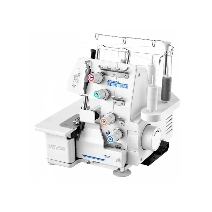 Surjeteuse 1250 Points/min 3/4 Fils Éclairage LED Ventouses Puissantes Châssis Métallique Blanche