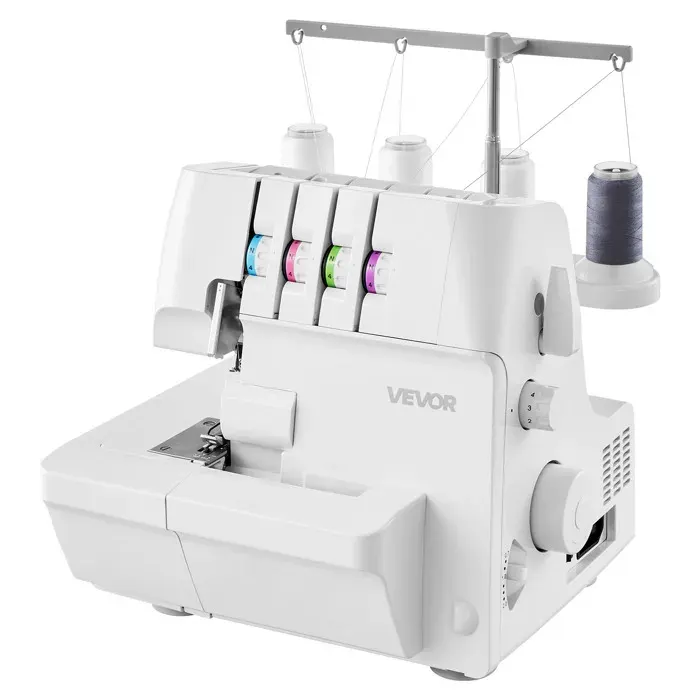 Surjeteuse 1250 Points par MinuteVEVOR-Machine à Surjeter Compatibilité 2/3/4 Fils-avec Bras Libre et Éclairage LED-Blanche
