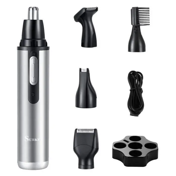 SURKER Tondeuse Nez Oreilles Rasoir -Sourcils et Soins du Visage pour Hommes et Femmes à Piles Étanche