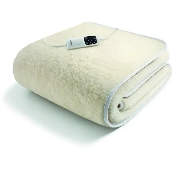 Surmatelas Chauffant - Imetec - 1 Place 100% Laine et Mérinos 150 x 80 cm - Chauffage Rapide-6 Températures -Température Constante