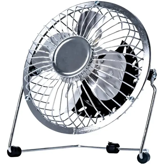 Susbcrmfan1Pkb4 Mini Ventilateur De Bureau Usb Portable À Vitesse Unique Chromé 102Cm[BI192]