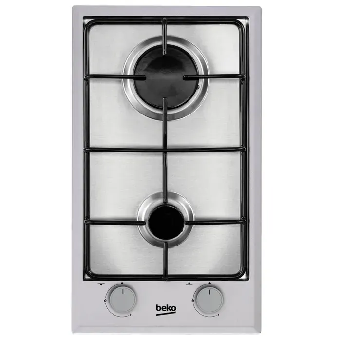 Table de cuisson à gaz - BEKO - 2 foyers - 30 cm - Inox - HDCG32220FX
