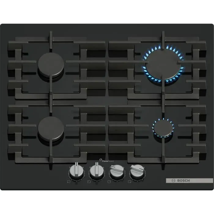 Table de cuisson à gaz - BOSCH Série 6 - 4 foyers - 52 x 59 x 45 cm - PPP6A6I40 - Noir