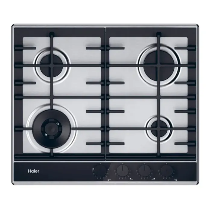 Table de Cuisson à Gaz Haier Série I-Move 4 4 Zones 9650W Argentée - HAHG6BF4TX