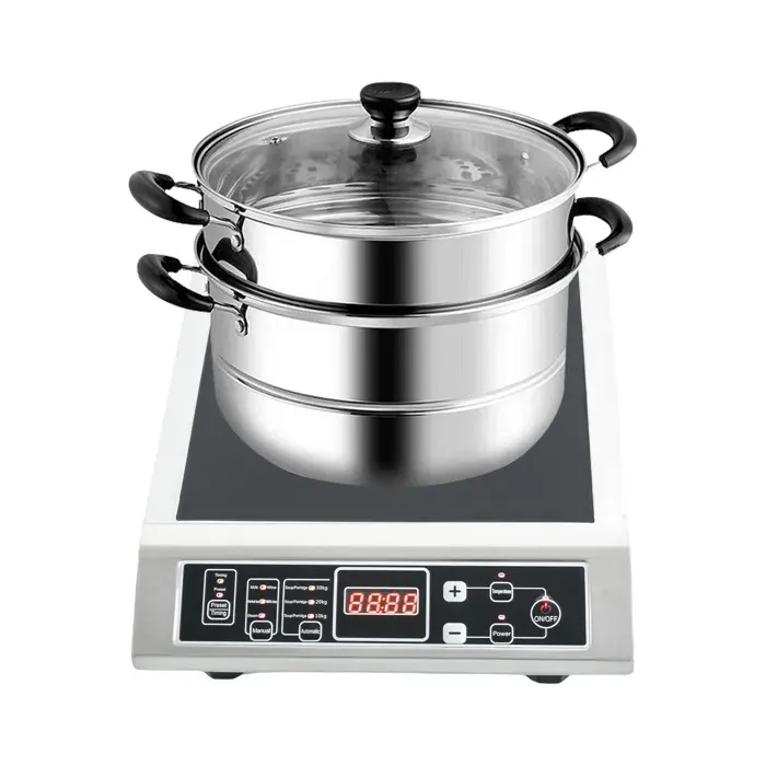 Table De Cuisson À Induction 3500W Plaque Induction Portable 10 Niveaux Réchaud Électrique IPX4 Minuterie Plaque