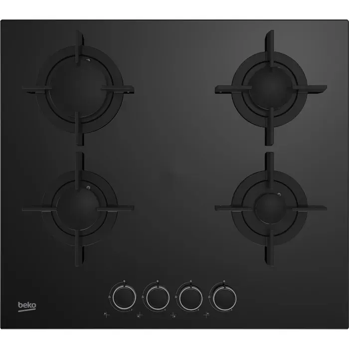 Table de cuisson au gaz - Beko - HILG 64222 S - Noir - 4 zones - 58 cm - Intégré