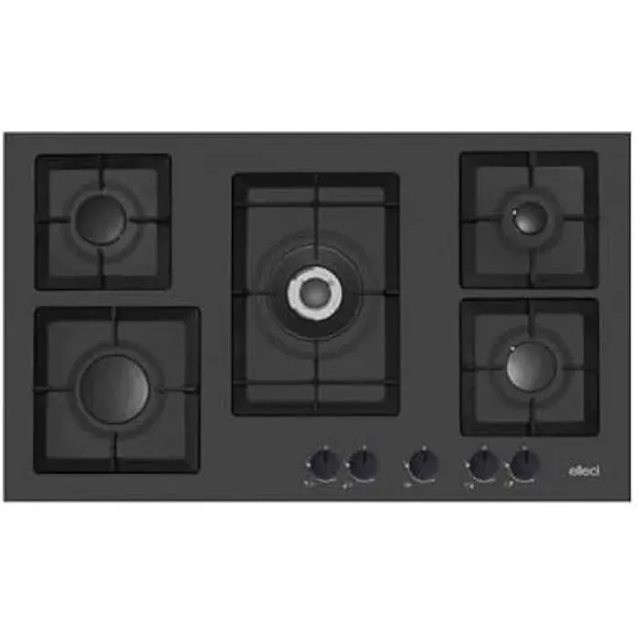 Table de cuisson au gaz - ELLECI - Piano cottura gas - Noir - Mural - 86 cm - Rotatif - En haut à droite