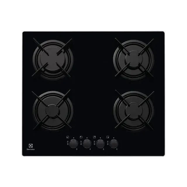 Table de cuisson gaz ELECTROLUX EGT6242NVK - Noir - 4 gaz - Verre trempé