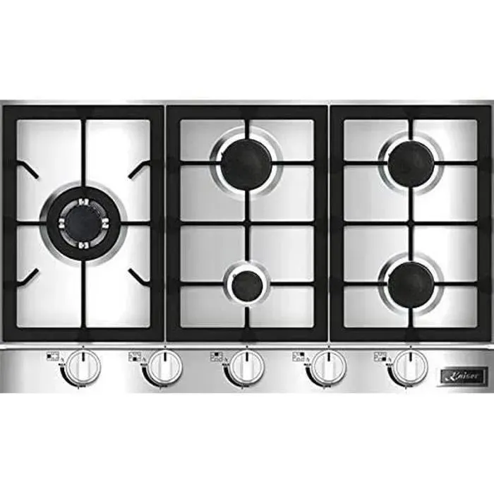 Table de cuisson gaz Kaiser KG 9357 Turbo 86 cm Inox • 5 brûleurs • WOK 38 kW • Plaque gaz encastrable premium