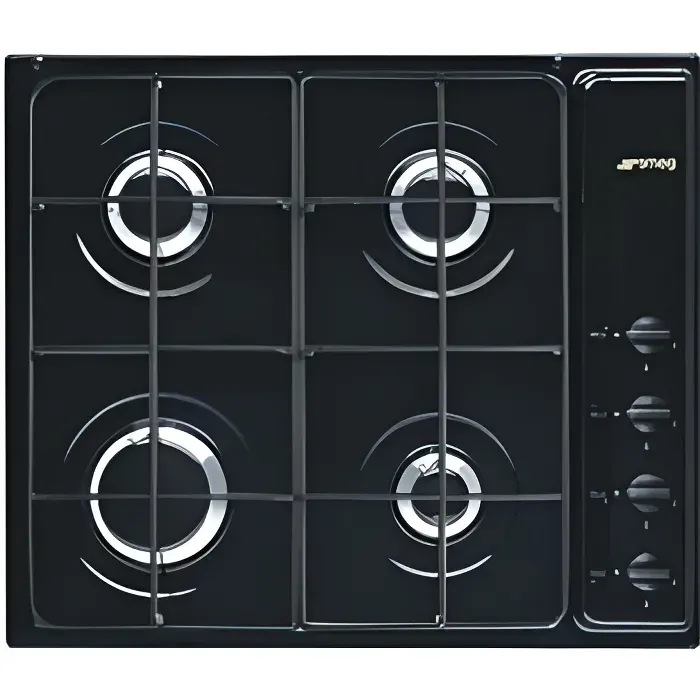 Table de cuisson gaz - SMEG - S64SN - 4 éléments - Noir - Brûleur à gaz
