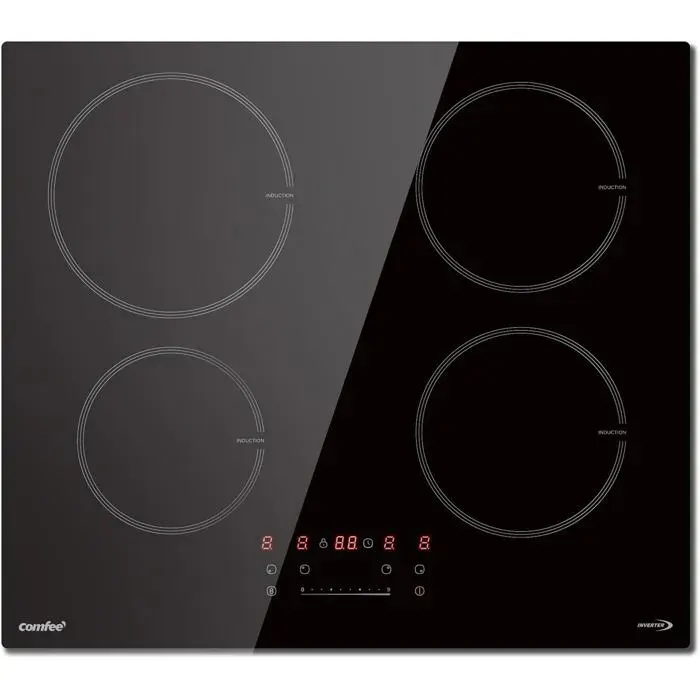 Table de cuisson induction - CACTOSE - 4 foyers 7200W - 9 niveaux - Surface +20% - Commandes tactiles sécurisées