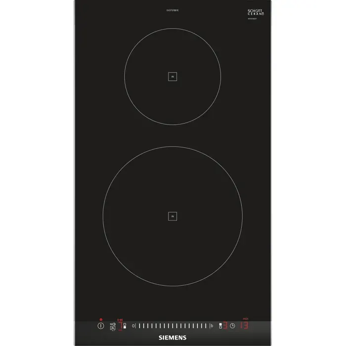 Table de cuisson - SIEMENS - EH375FBB1E - 2 foyers induction - Bandeau touchSlider - Verre trempé