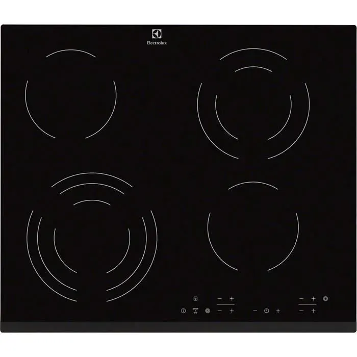 Table de cuisson vitrocéramique Electrolux EHF6343FOK - 4 plaques de cuisson - Noir