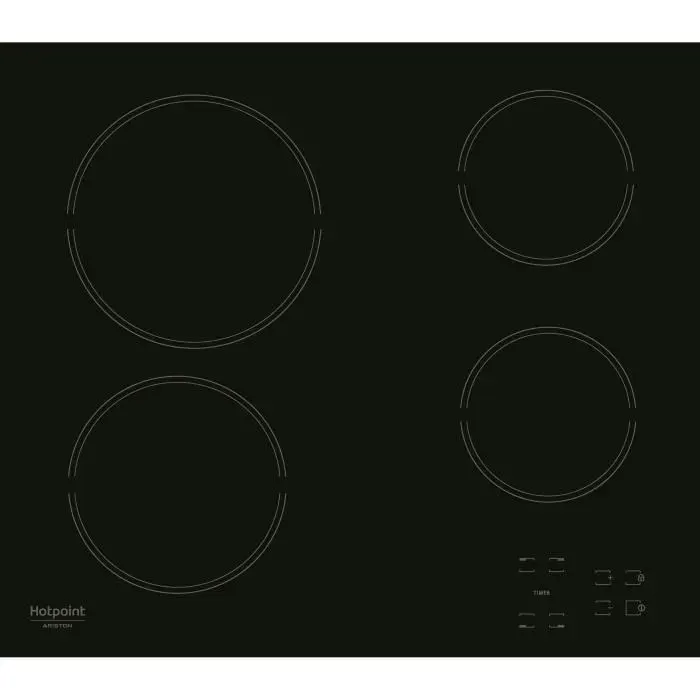Table de cuisson vitrocéramique - HOTPOINT - HR631C - 4 foyers - 60 cm - Noir