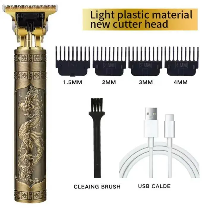 Tapez 4 Tondeuse à cheveux électrique Vintage T9 0mm pour homme rasoir sans fil rasoir professionnel pour b
