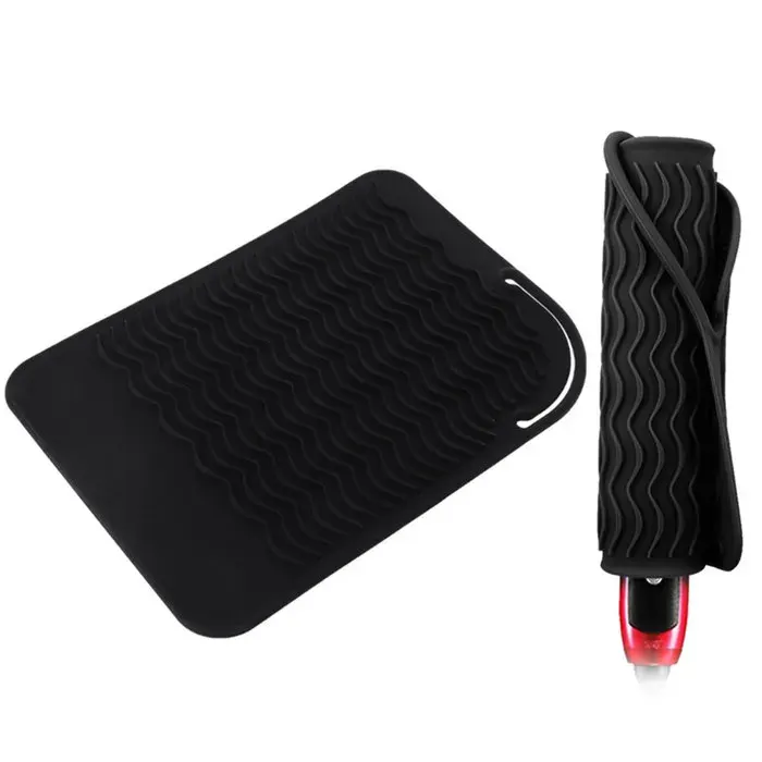 Tapis de coiffure en silicone résistant à la chaleur pour fers à cheveux et outils de coiffure professionnels Label