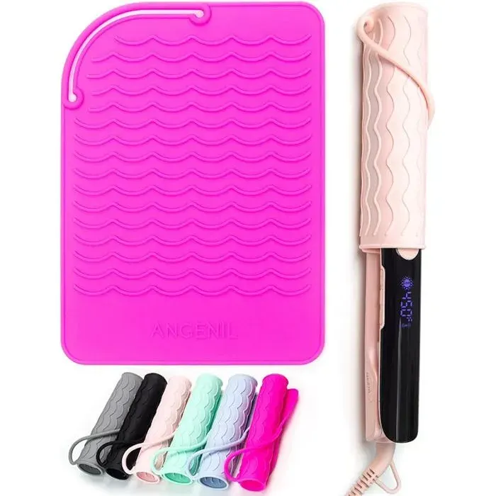 Tapis en silicone résistant à chaleuridéal pour ranger les fers à friser et à lisseret comme protection Rose Foncé rose LISSEUR