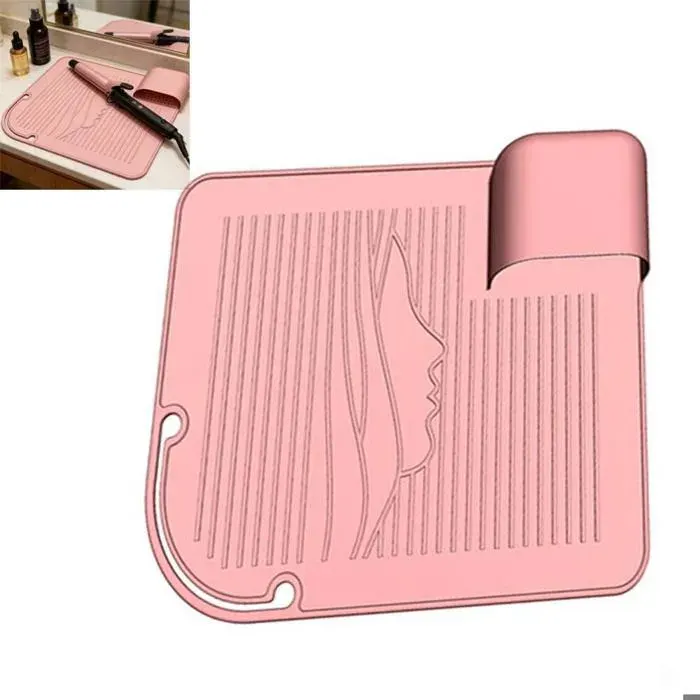 Tapis Silicone Résistant Chaleur Protection Thermique Fer à Lisser Fer à Friser Coiffure